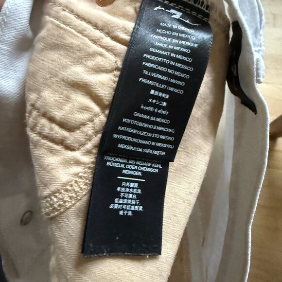 7 for All Mankind Denim High Waist Cropped Straight Leg Jeans Women's 28 White - Picture 7 of 15